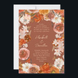 Boho Terracotta Bouquet Abundance Wedding Kaart<br><div class="desc">Boho Terracotta Bouquet Abundance Wedding Invitation</div>