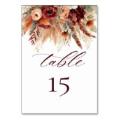 Boho Terracotta Bourgogne Bloemen Pampas Grass Kaart (Voorkant)