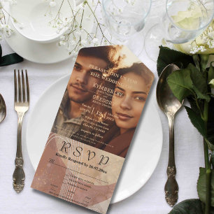 Boho Terracotta Brown Abstracte minimalistische we All In One Uitnodiging