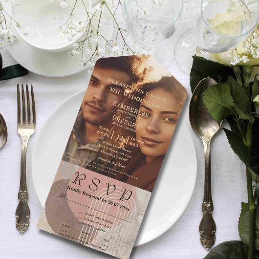 Boho Terracotta Brown Abstracte minimalistische we All In One Uitnodiging