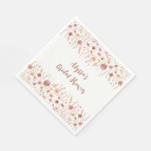 Boho Terracotta Bruidsfeest met Wilde Bloemen Servet (Hoek)