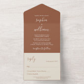 Boho Terracotta Bruiloft All In One Uitnodiging (Binnen)