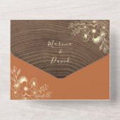 Boho Terracotta Bruiloft All In One Uitnodiging (Achterkant)