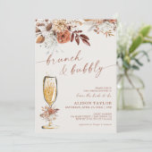 Boho Terracotta Bruiloft Brunch Bruisend Bruidsfee Kaart (Staand voorkant)