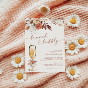 Boho Terracotta Bruiloft Brunch Bruisend Bruidsfee Kaart