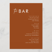 Boho Terracotta Bruiloft Dranken Bar Menu Kaarten (Voorkant)