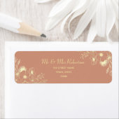 Boho Terracotta Bruiloft Retouradres Etiket (Insitu)