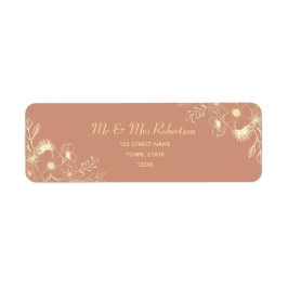 Boho Terracotta Bruiloft Retouradres Etiket