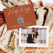Boho Terracotta Bruiloft RSVP QR Code Informatiekaartje