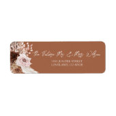 Boho Terracotta Bruiloft Uitnodiging Retouradres Etiket (Voorkant)