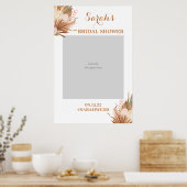 Boho Terracotta Bruiloftsshower Foto Prop Poster (Keuken)