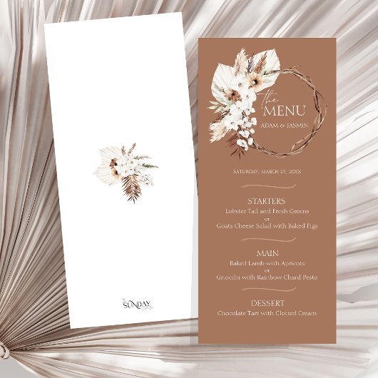 Boho Terracotta Bruin Gedroogde Bloemenkrans Bruil