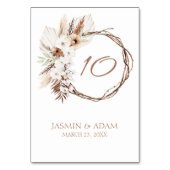Boho Terracotta Bruin Gedroogde Bloemenkrans Bruil Kaart (Voorkant)