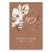 Boho Terracotta Bruin Gedroogde Bloemenkrans Bruil Kaart (Voorkant)