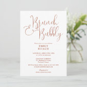 Boho Terracotta Brunch En Bubbels Bruidsfeest Kaart (Staand voorkant)