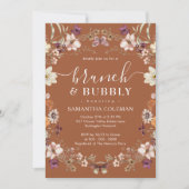 Boho Terracotta Brunch en Bubbly Vrijgezellenfeest Kaart (Voorkant)