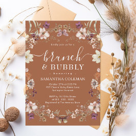 Boho Terracotta Brunch en Bubbly Vrijgezellenfeest Kaart