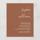 Boho Terracotta Budget Wedding Uitnodiging (Voorkant)