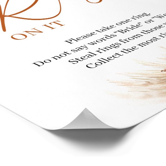 Boho terracotta burgundy pampas poster (Hoek)