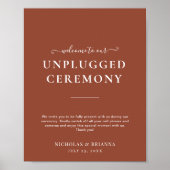 Boho Terracotta Burnt Oranje Unplugged Wedding Poster (Voorkant)