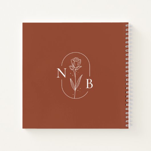 Boho Terracotta Burnt Sinaasappel Wedding Guestboo Notitieboek (Achterkant)