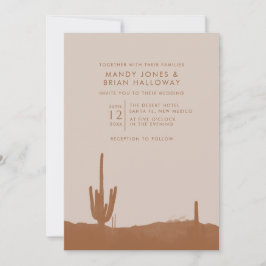Boho Terracotta Cactus Desert Wedding Kaart