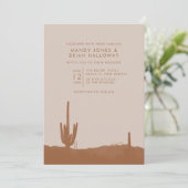 Boho Terracotta Cactus Desert Wedding Kaart (Staand voorkant)