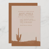 Boho Terracotta Cactus Desert Wedding Kaart (Voorkant / Achterkant)