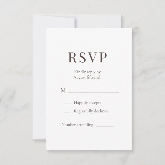 Boho Terracotta Clay Minimalist Wedding RSVP  (Voorkant)