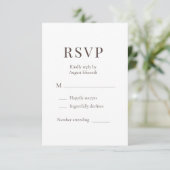 Boho Terracotta Clay Minimalist Wedding RSVP Kaartje (Staand voorkant)