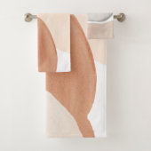 Boho Terracotta Cream Abstract Bad Handdoek (Insitu)