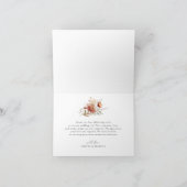 Boho Terracotta Dahlia Floral Elegant Bruiloft Bedankkaart (Binnen)