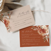 Boho Terracotta Dahlia Floral Elegant Bruiloft RSVP Kaartje