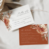Boho Terracotta Dahlia Floral Elegant Bruiloft RSVP Kaartje