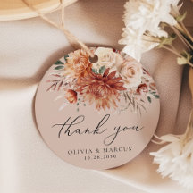 Boho Terracotta Dahlia Roos bruiloft Dank u