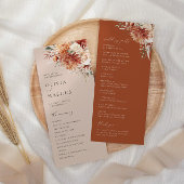 Boho Terracotta Dahlia Roos Bruiloft Programmakaart