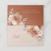 Boho Terracotta Dahlia Roos Trouwplaats Kaart Plaatskaartje (Buitenkant ongevouwen)