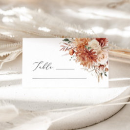 Boho Terracotta Dahlia Roos Trouwplaats Kaart Plaatskaartje