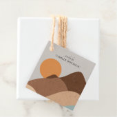 Boho Terracotta Desert Sun Mountains Abstract Bedankjes Labels (In situ)