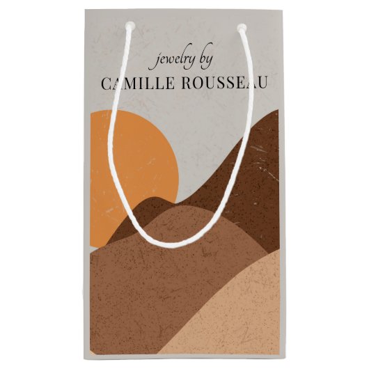 Boho Terracotta Desert Sun Mountains Abstract Klein Cadeauzakje (Achterkant)