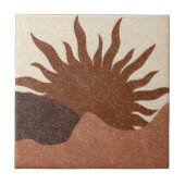 Boho Terracotta Desert Sun Tegeltje (Voorkant)