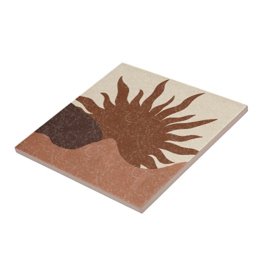 Boho Terracotta Desert Sun Tegeltje (Zijkant)