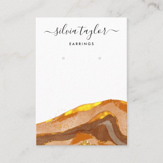 Boho Terracotta Designer Jewelry Holder Social Visitekaartje (Voorkant)