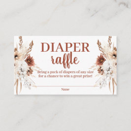 Boho Terracotta Diaper Raffle Enclosure Card Informatiekaartje