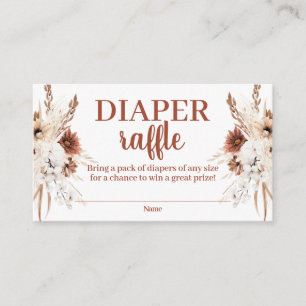 Boho Terracotta Diaper Raffle Enclosure Card Informatiekaartje