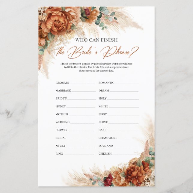 Boho Terracotta die de zin van de Bride kan afmake (Voorkant)