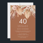 Boho Terracotta Dried Floral 40th Birthday Party Kaart<br><div class="desc">Boho Terracotta Dried Floral 40th Birthday Party Invitation Bekijk collectie in Niche en Nest Store Veel bedankt</div>
