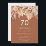 Boho Terracotta Dried Floral 70th Birthday Party Kaart<br><div class="desc">Boho Terracotta Dried Floral 70th Birthday Party Invitation Bekijk collectie in Niche en Nest Store Veel bedankt</div>