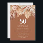 Boho Terracotta Dried Floral 80th Birthday Party Kaart<br><div class="desc">Boho Terracotta Dried Floral 80th Birthday Party Invitation Bekijk collectie in Niche en Nest Store Veel bedankt</div>