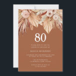 Boho Terracotta Dried Floral 80th Birthday Party Kaart<br><div class="desc">Boho Terracotta Dried Floral 80th Birthday Party Invitation Bekijk collectie in Niche en Nest Store Veel bedankt</div>